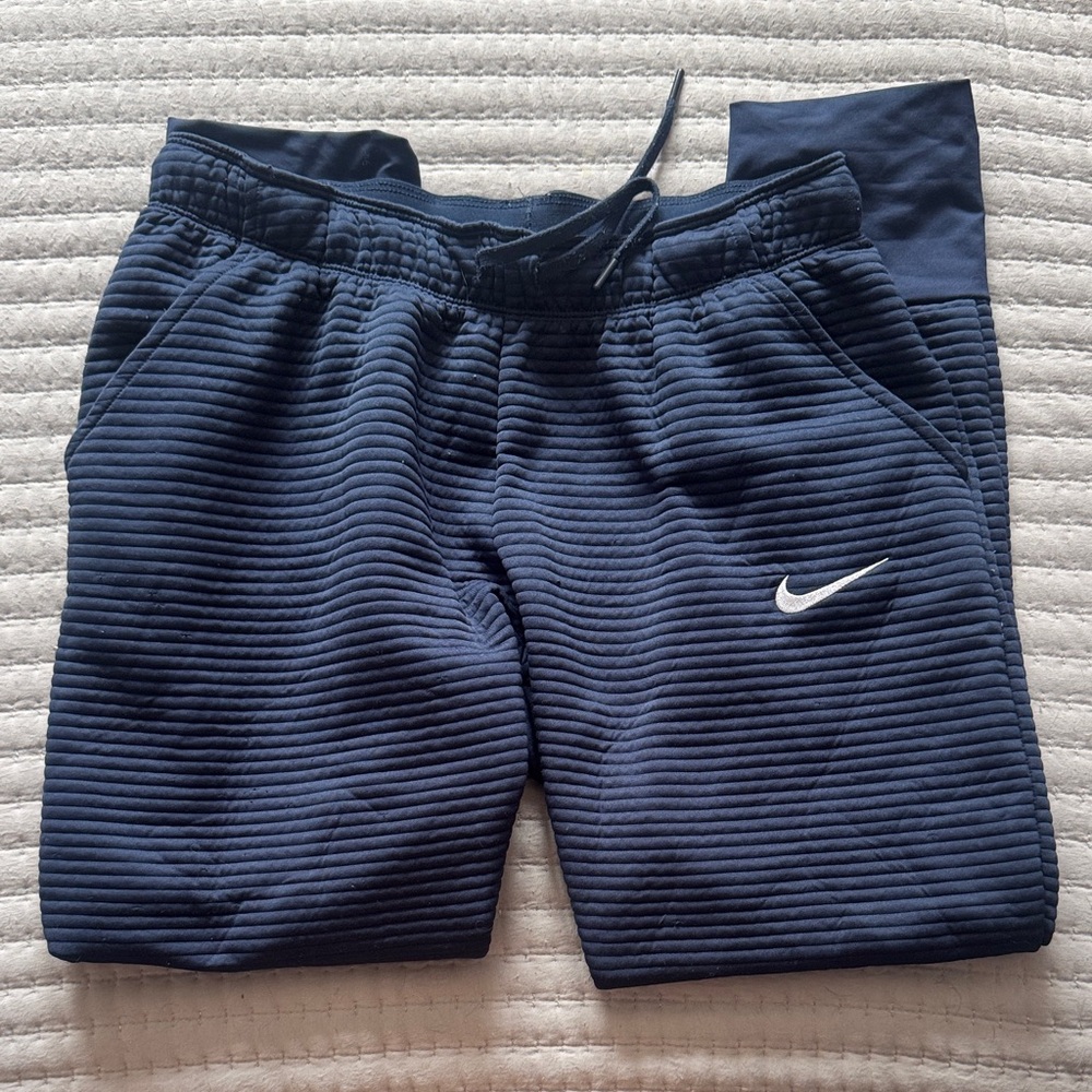 Nike Navy Ribbed Athletic Joggers